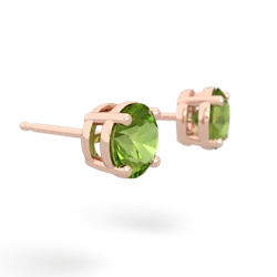 Peridot 6Mm Round Stud 14K Rose Gold earrings E1786