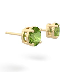 Peridot 6Mm Round Stud 14K Yellow Gold earrings E1786