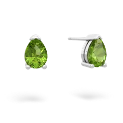 Peridot Teardrop Stud 14K White Gold earrings E1793