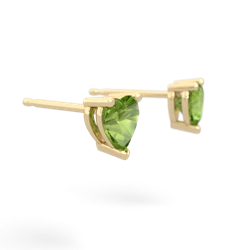 Peridot 5Mm Heart Stud 14K Yellow Gold earrings E1861