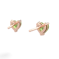 Peridot 5Mm Heart Stud 14K Rose Gold earrings E1861