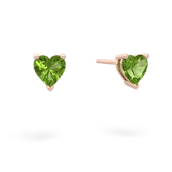 Peridot 5Mm Heart Stud 14K Rose Gold earrings E1861