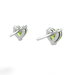 Peridot 5Mm Heart Stud 14K White Gold earrings E1861