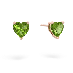 Peridot 6Mm Heart Stud 14K Rose Gold earrings E1862