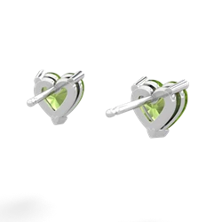 Peridot 6Mm Heart Stud 14K White Gold earrings E1862