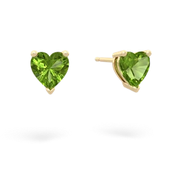 Peridot 6Mm Heart Stud 14K Yellow Gold earrings E1862