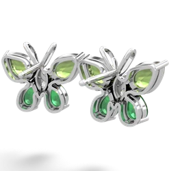Peridot Butterfly 14K White Gold earrings E2215