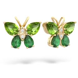 Peridot Butterfly 14K Yellow Gold earrings E2215