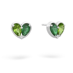 Peridot 'Our Heart' 14K White Gold earrings E5072