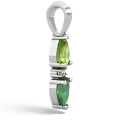 Peridot Bowtie Drop 14K White Gold pendant P0865
