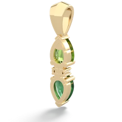 Peridot Bowtie Drop 14K Yellow Gold pendant P0865
