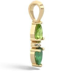 Peridot Bowtie Drop 14K Yellow Gold pendant P0865