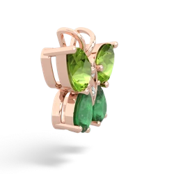 Peridot Butterfly 14K Rose Gold pendant P2215