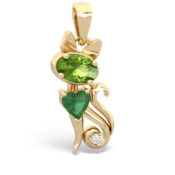 Peridot Kitten 14K Yellow Gold pendant P5780
