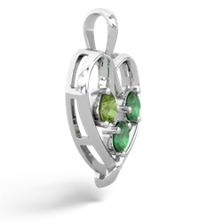 Peridot Glowing Heart 14K White Gold pendant P2233