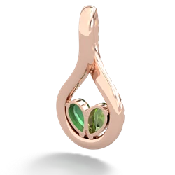 Peridot Pave Twist 'One Heart' 14K Rose Gold pendant P5360