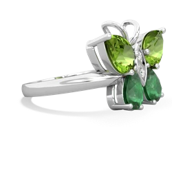 Peridot Butterfly 14K White Gold ring R2215