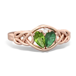 Peridot Celtic Love Knot 14K Rose Gold ring R5420