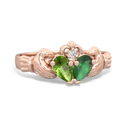 Peridot 'Our Heart' Claddagh 14K Rose Gold ring R2388