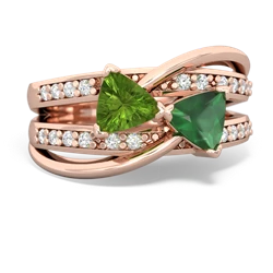 Peridot Bowtie 14K Rose Gold ring R2360