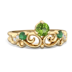 Peridot Crown Keepsake 14K Yellow Gold ring R5740