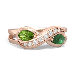 Peridot Diamond Infinity 14K Rose Gold ring R5390