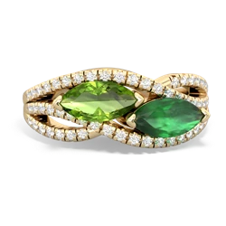 Peridot Diamond Rivers 14K Yellow Gold ring R3070