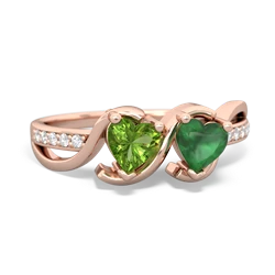 Peridot Side By Side 14K Rose Gold ring R3090
