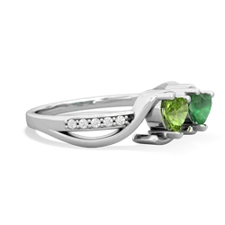 Peridot Side By Side 14K White Gold ring R3090