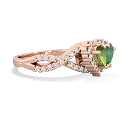 Peridot Diamond Twist 'One Heart' 14K Rose Gold ring R2640HRT