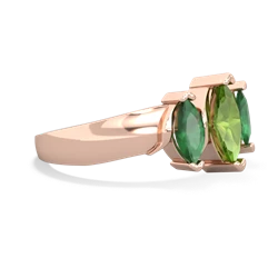 Peridot Three Peeks 14K Rose Gold ring R2433