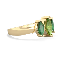 Peridot Three Peeks 14K Yellow Gold ring R2433