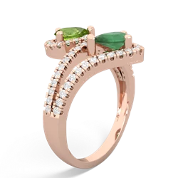 Peridot Diamond Dazzler 14K Rose Gold ring R3000