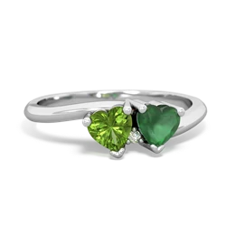 Peridot Sweethearts 14K White Gold ring R5260