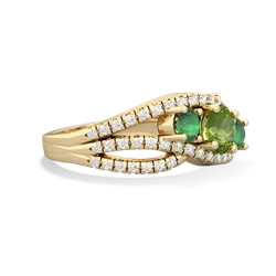 Peridot Three Stone Aurora 14K Yellow Gold ring R3080