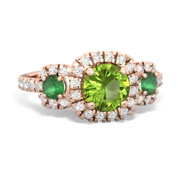 Peridot Regal Halo 14K Rose Gold ring R5350