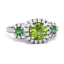 Peridot Regal Halo 14K White Gold ring R5350