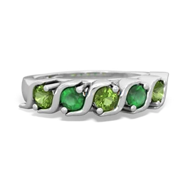 Peridot Anniversary Band 14K White Gold ring R2089