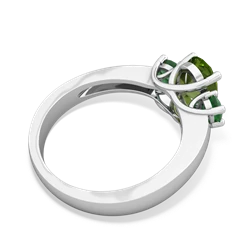 Peridot Three Stone Oval Trellis 14K White Gold ring R4024