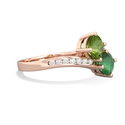 Peridot Channel Set Two Stone 14K Rose Gold ring R5303