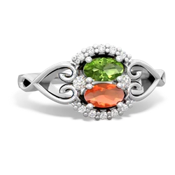 Peridot Love Nest 14K White Gold ring R5860