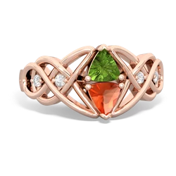 Peridot Keepsake Celtic Knot 14K Rose Gold ring R5300