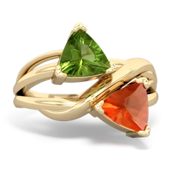 Peridot Split Band Swirl 14K Yellow Gold ring R2341