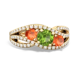 Peridot Three Stone Aurora 14K Yellow Gold ring R3080