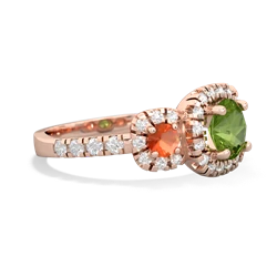 Peridot Regal Halo 14K Rose Gold ring R5350