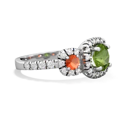 Peridot Regal Halo 14K White Gold ring R5350