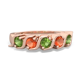 Peridot Anniversary Band 14K Rose Gold ring R2089