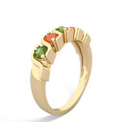 Peridot Anniversary Band 14K Yellow Gold ring R2089