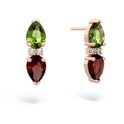 Peridot Bowtie Drop 14K Rose Gold earrings E0865