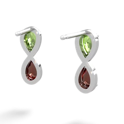 Peridot Infinity 14K White Gold earrings E5050